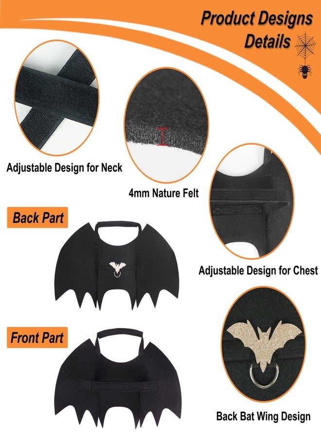 Vivifying Bat Wings for Dog, Adjustable Halloween Pet Bat Costume with Bell for Medium Dogs Party Decoration and Cosplay (Medium, Black) - Image 2